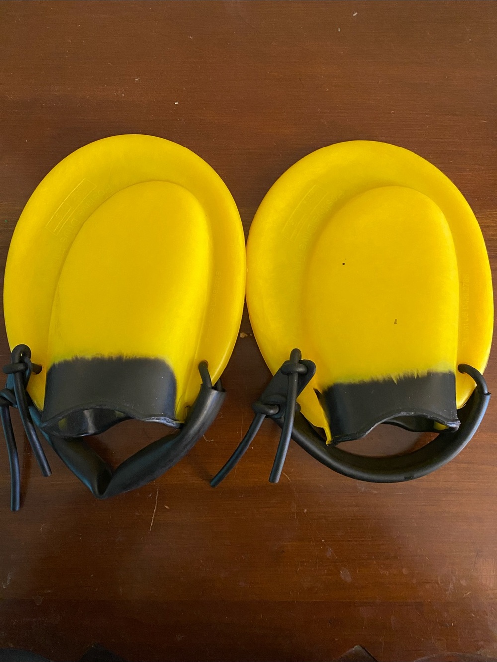 Yellow Kids Swimming Hand Paddles with Adjustable Straps